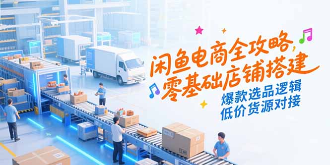 闲鱼电商全攻略，零基础店铺搭建，爆款选品逻辑，低价货源对接网创-网赚-电商-tk-出海-AI-抖音-快手-小红书-视频号-玩法-创业-小程序-公众号-私域-s粉网创智库