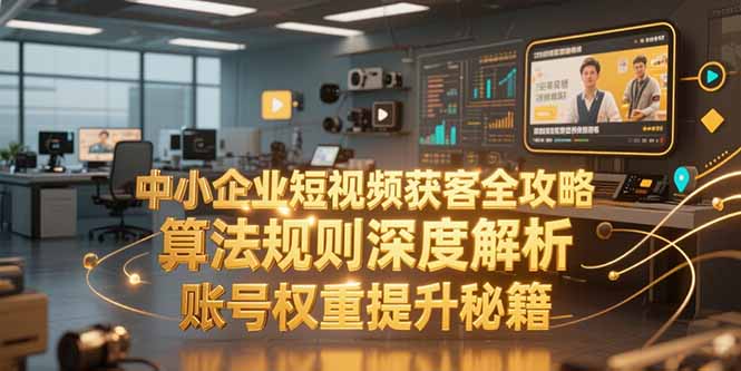 中小企业短视频获客全攻略，算法规则深度解析，账号权重提升秘籍网创-网赚-电商-tk-出海-AI-抖音-快手-小红书-视频号-玩法-创业-小程序-公众号-私域-s粉网创智库