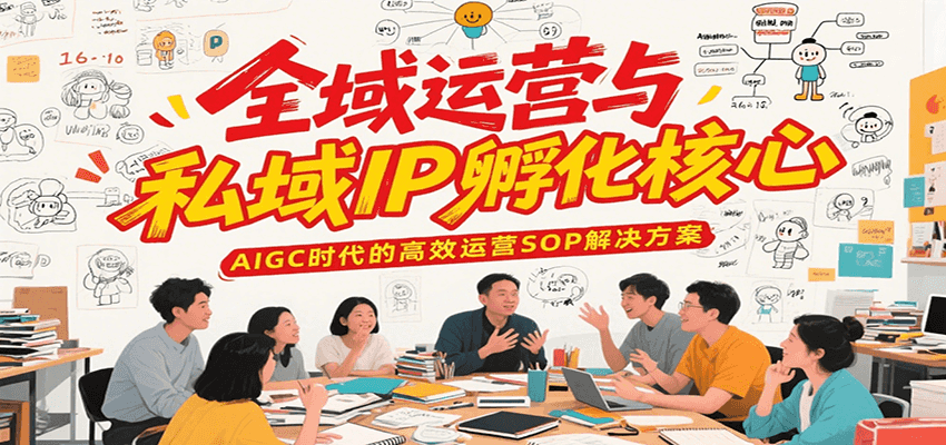 全域运营与私域IP孵化核心，AIGC时代的高效运营SOP解决方案 - 网创智库网创-网赚-电商-tk-出海-AI-抖音-快手-小红书-视频号-玩法-创业-小程序-公众号-私域-s粉网创智库