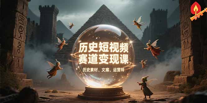历史短视频赛道变现课，百集素材库应用，文案剪辑技巧，账号运营全案网创-网赚-电商-tk-出海-AI-抖音-快手-小红书-视频号-玩法-创业-小程序-公众号-私域-s粉网创智库