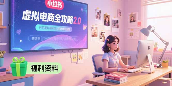 虚拟电商全攻略2.0，开店选品实操流程，账号定位、货源发布、笔记发布技巧网创-网赚-电商-tk-出海-AI-抖音-快手-小红书-视频号-玩法-创业-小程序-公众号-私域-s粉网创智库