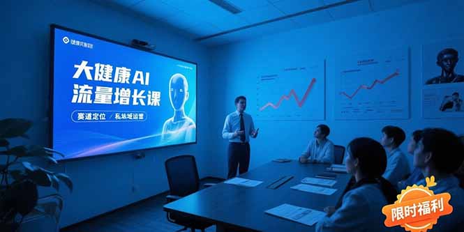 大健康AI流量增长课8.0，赛道定位方法论，AI数字人内容生产，私域转化运营网创-网赚-电商-tk-出海-AI-抖音-快手-小红书-视频号-玩法-创业-小程序-公众号-私域-s粉网创智库