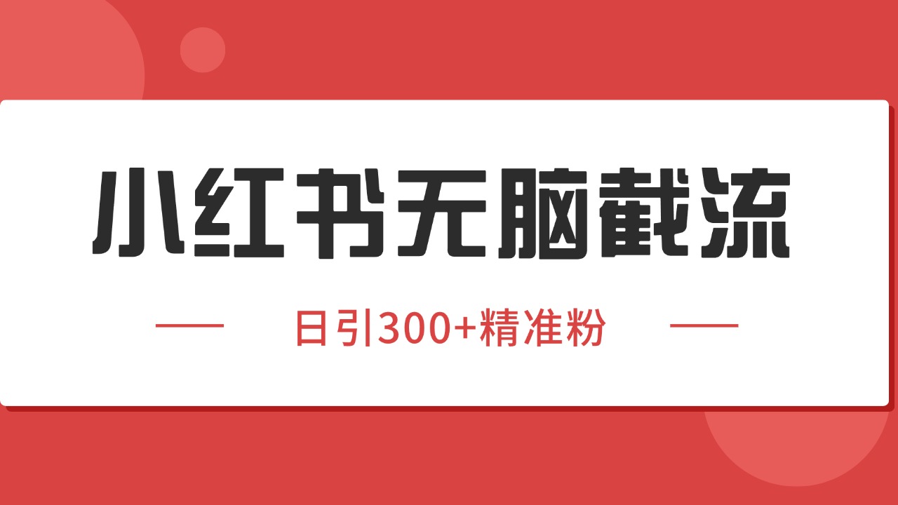 小红书截流同行客源，独家野路子获客玩法 日引200+暴力获客 - 网创智库网创-网赚-电商-tk-出海-AI-抖音-快手-小红书-视频号-玩法-创业-小程序-公众号-私域-s粉网创智库