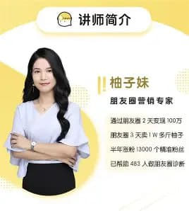 柚子妹的朋友圈营销课程网创-网赚-电商-tk-出海-AI-抖音-快手-小红书-视频号-玩法-创业-小程序-公众号-私域-s粉网创智库