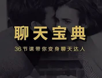 36节课带你变身聊天达人网创-网赚-电商-tk-出海-AI-抖音-快手-小红书-视频号-玩法-创业-小程序-公众号-私域-s粉网创智库