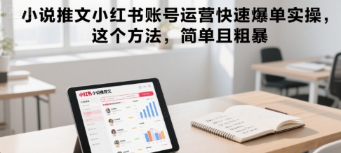 小说推文小红书账号运营快速爆单实操，这个方法，简单且粗暴网创-网赚-电商-tk-出海-AI-抖音-快手-小红书-视频号-玩法-创业-小程序-公众号-私域-s粉网创智库