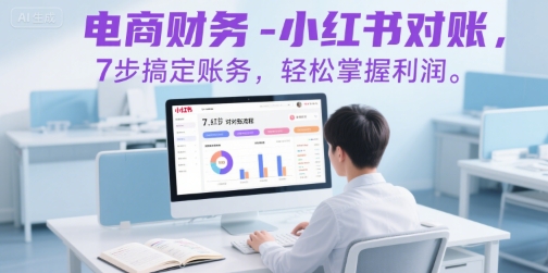 电商财务-小红书对账，7步搞定账务，轻松掌握利润网创-网赚-电商-tk-出海-AI-抖音-快手-小红书-视频号-玩法-创业-小程序-公众号-私域-s粉网创智库