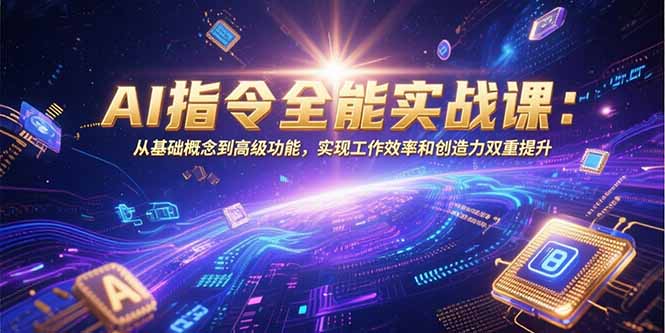 AI指令全能实战课：从基础概念到高级功能，实现工作效率和创造力双重提升网创-网赚-电商-tk-出海-AI-抖音-快手-小红书-视频号-玩法-创业-小程序-公众号-私域-s粉网创智库