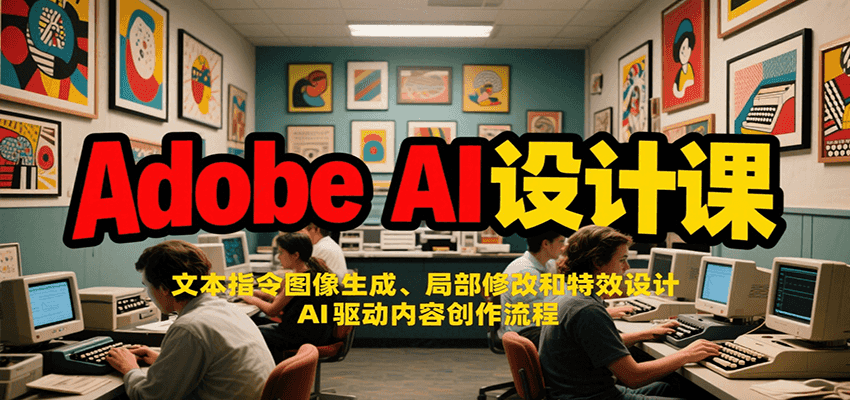 Adobe AI设计课：文本指令图像生成、局部修改和特效设计，AI驱动内容创作流程 - 网创智库网创-网赚-电商-tk-出海-AI-抖音-快手-小红书-视频号-玩法-创业-小程序-公众号-私域-s粉网创智库