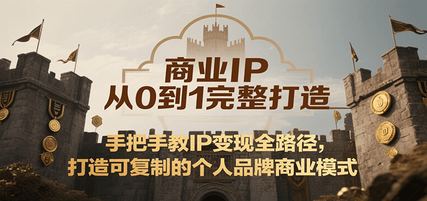 商业IP从0到1完整打造,手把手教IP变现全路径,打造可复制的个人品牌商业模式 - 网创智库网创-网赚-电商-tk-出海-AI-抖音-快手-小红书-视频号-玩法-创业-小程序-公众号-私域-s粉网创智库