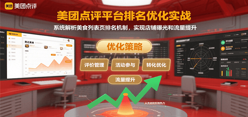 美团点评平台排名优化实战，系统解析美食列表页排名机制，实现店铺曝光和流量提升 - 网创智库网创-网赚-电商-tk-出海-AI-抖音-快手-小红书-视频号-玩法-创业-小程序-公众号-私域-s粉网创智库