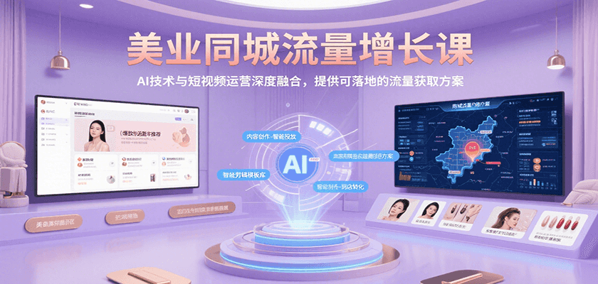 美业同城流量增长课，AI技术与短视频运营深度融合，提供可落地的流量获取方案 - 网创智库网创-网赚-电商-tk-出海-AI-抖音-快手-小红书-视频号-玩法-创业-小程序-公众号-私域-s粉网创智库