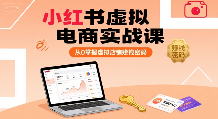 小红书虚拟电商实战课，从0掌握虚拟店铺賺钱密码(更新)网创-网赚-电商-tk-出海-AI-抖音-快手-小红书-视频号-玩法-创业-小程序-公众号-私域-s粉网创智库