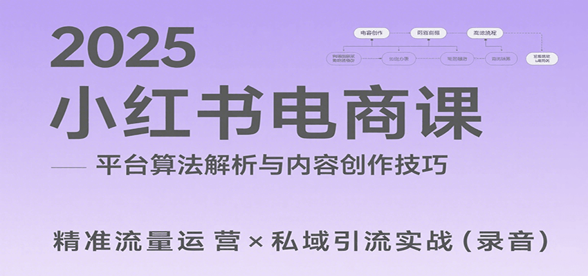 2025小红书电商课：解析算法，创作高转化内容，助力卖家获取流量实现变现(录音) - 网创智库网创-网赚-电商-tk-出海-AI-抖音-快手-小红书-视频号-玩法-创业-小程序-公众号-私域-s粉网创智库