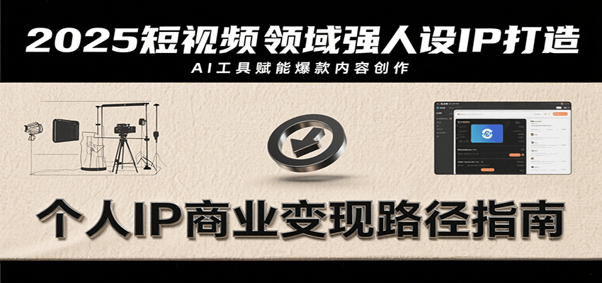 2025短视频领域强人设IP打造，结合爆款案例与AI工具应用，从个人出镜到商业成交转化 - 网创智库网创-网赚-电商-tk-出海-AI-抖音-快手-小红书-视频号-玩法-创业-小程序-公众号-私域-s粉网创智库