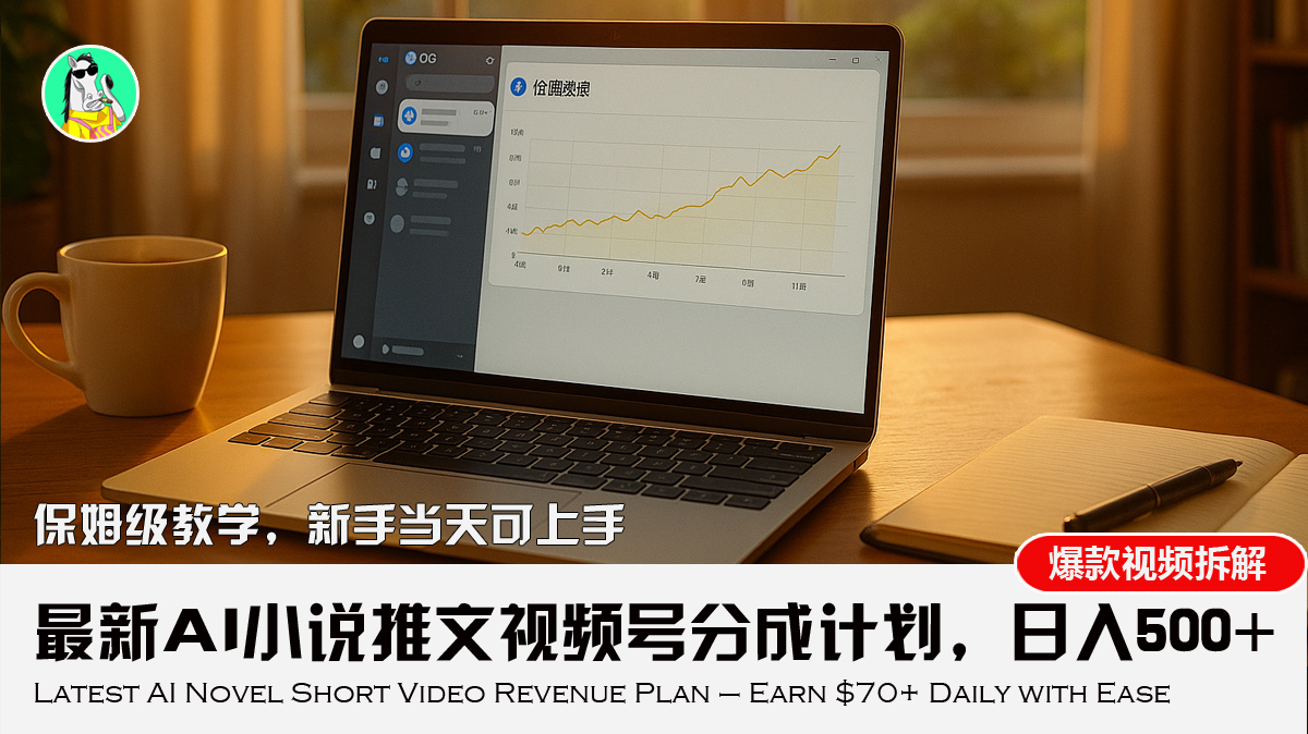 最新AI小说推文视频号分成计划，新手小白也能当天日入500+教程 - 网创智库网创-网赚-电商-tk-出海-AI-抖音-快手-小红书-视频号-玩法-创业-小程序-公众号-私域-s粉网创智库