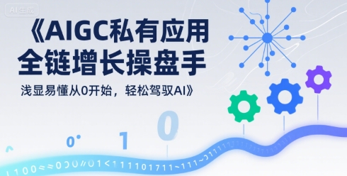 AIGC私有化应用全链增长操盘手，浅显易懂从0开始，轻松驾驭AI网创-网赚-电商-tk-出海-AI-抖音-快手-小红书-视频号-玩法-创业-小程序-公众号-私域-s粉网创智库