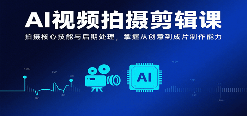 AI视频拍摄剪辑课，拍摄核心技能与后期处理，掌握从创意到成片制作能力 - 网创智库网创-网赚-电商-tk-出海-AI-抖音-快手-小红书-视频号-玩法-创业-小程序-公众号-私域-s粉网创智库