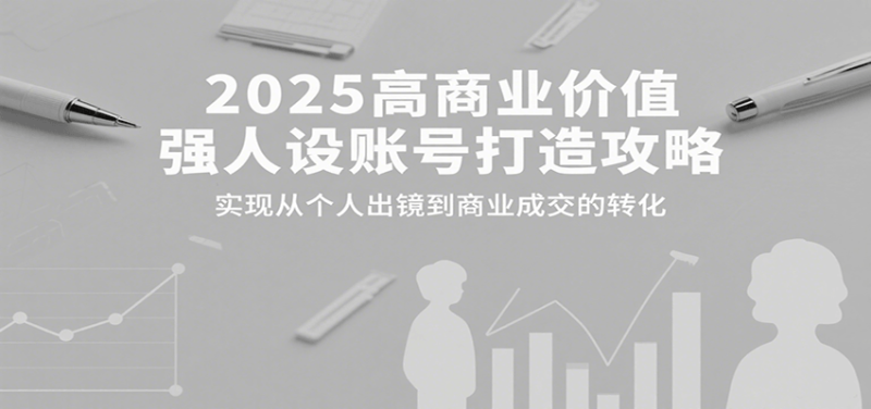 2025高商业价值强人设账号打造攻略，实现从个人出镜到商业成交的转化网创-网赚-电商-tk-出海-AI-抖音-快手-小红书-视频号-玩法-创业-小程序-公众号-私域-s粉网创智库