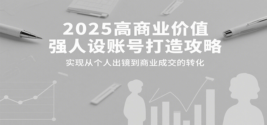 2025高商业价值强人设账号打造攻略，实现从个人出镜到商业成交的转化 - 网创智库网创-网赚-电商-tk-出海-AI-抖音-快手-小红书-视频号-玩法-创业-小程序-公众号-私域-s粉网创智库