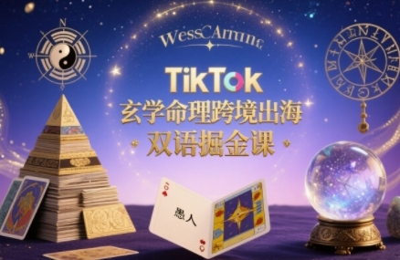 TikTok玄学命理跨境出海双语掘金课,手把手教你用命理知识精准直击海外用户痛点网创-网赚-电商-tk-出海-AI-抖音-快手-小红书-视频号-玩法-创业-小程序-公众号-私域-s粉网创智库