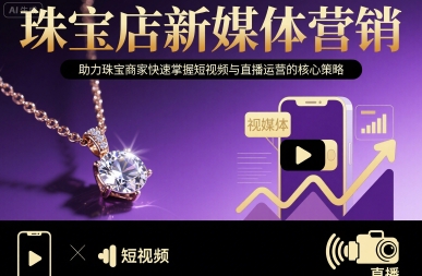 珠宝店新媒体营销，助力珠宝商家快速掌握短视频与直播运营的核心策略网创-网赚-电商-tk-出海-AI-抖音-快手-小红书-视频号-玩法-创业-小程序-公众号-私域-s粉网创智库