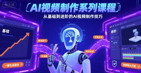 AI视频制作系列课程，从基础到进阶的AI视频制作技巧全涵盖网创-网赚-电商-tk-出海-AI-抖音-快手-小红书-视频号-玩法-创业-小程序-公众号-私域-s粉网创智库