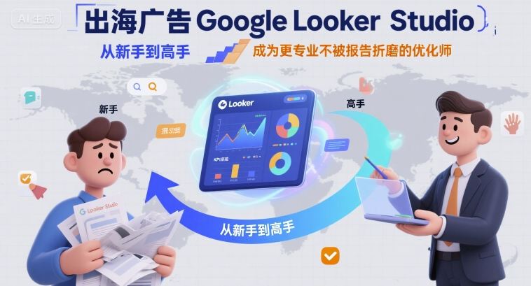 出海广告Google Looker Studio从新手到高手，成为更专业不被报告折磨的优化师网创-网赚-电商-tk-出海-AI-抖音-快手-小红书-视频号-玩法-创业-小程序-公众号-私域-s粉网创智库