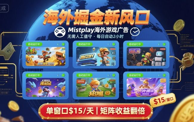 海外掘金新风口，Mistplay海外游戏广告，每日自动运行，单窗口稳入2美刀 ，可矩阵操作【揭秘】网创-网赚-电商-tk-出海-AI-抖音-快手-小红书-视频号-玩法-创业-小程序-公众号-私域-s粉网创智库