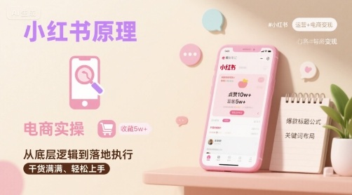 小红书原理以及详细实操流程，小红书电商教程网创-网赚-电商-tk-出海-AI-抖音-快手-小红书-视频号-玩法-创业-小程序-公众号-私域-s粉网创智库