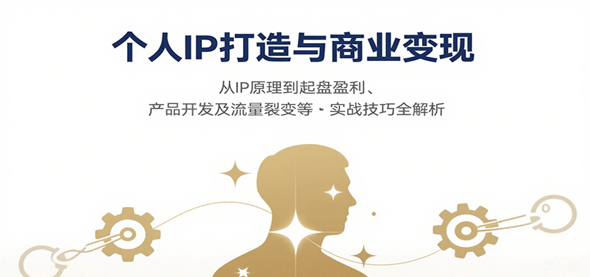 个人IP打造与商业变现,从IP原理到起盘盈利、产品开发及流量裂变等实战技巧全解析 - 网创智库网创-网赚-电商-tk-出海-AI-抖音-快手-小红书-视频号-玩法-创业-小程序-公众号-私域-s粉网创智库