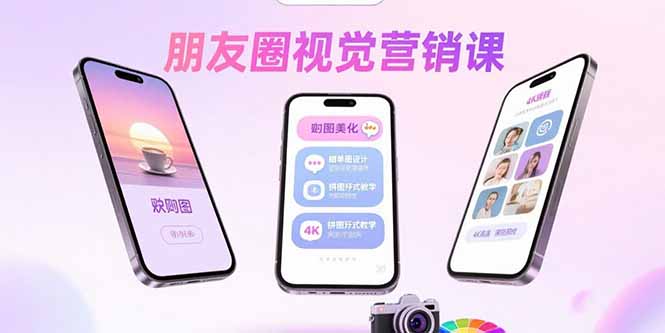 朋友圈视觉营销课：问候图美化，晒单图设计，拼图玩法教学网创-网赚-电商-tk-出海-AI-抖音-快手-小红书-视频号-玩法-创业-小程序-公众号-私域-s粉网创智库
