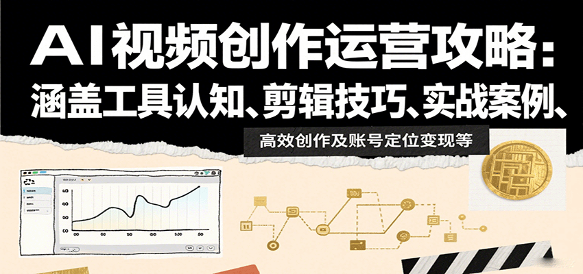 AI视频创作运营攻略：涵盖工具认知、剪辑技巧、实战案例、高效创作及账号定位变现等 - 网创智库网创-网赚-电商-tk-出海-AI-抖音-快手-小红书-视频号-玩法-创业-小程序-公众号-私域-s粉网创智库
