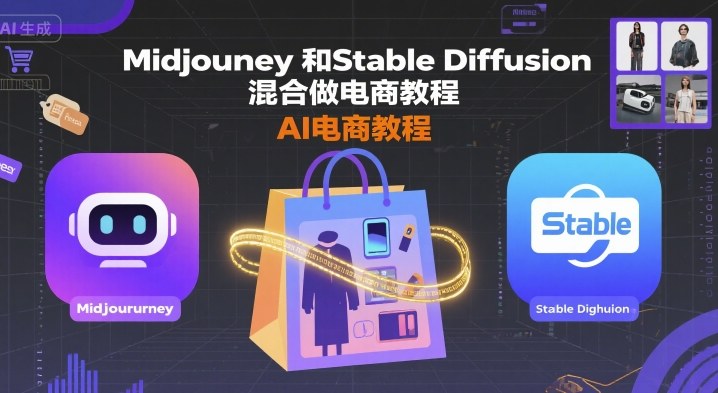 Midjourney和Stable Diffusion混合做电商教程-ai电商教程网创-网赚-电商-tk-出海-AI-抖音-快手-小红书-视频号-玩法-创业-小程序-公众号-私域-s粉网创智库