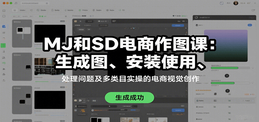 MJ和SD电商作图课：生成图、安装使用、处理问题及多类目实操的电商视觉创作 - 网创智库网创-网赚-电商-tk-出海-AI-抖音-快手-小红书-视频号-玩法-创业-小程序-公众号-私域-s粉网创智库