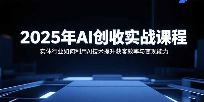 2025年AI创收实战课程：实体行业如何利用AI技术提升获客效率与变现能力网创-网赚-电商-tk-出海-AI-抖音-快手-小红书-视频号-玩法-创业-小程序-公众号-私域-s粉网创智库
