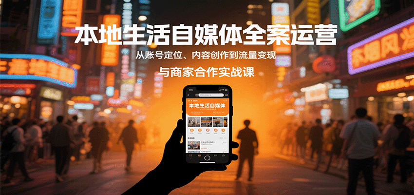 本地生活自媒体全案运营，从账号定位、内容创作到流量变现与商家合作实战课 - 网创智库网创-网赚-电商-tk-出海-AI-抖音-快手-小红书-视频号-玩法-创业-小程序-公众号-私域-s粉网创智库