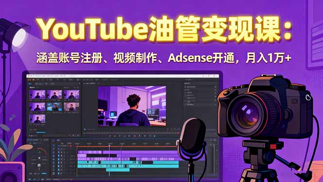 2025YouTube油管变现课:涵盖账号注册、视频制作、Adsense开通,月入1万+网创-网赚-电商-tk-出海-AI-抖音-快手-小红书-视频号-玩法-创业-小程序-公众号-私域-s粉网创智库