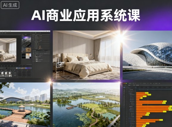 AI商业应用系统课，室内-软装-建筑-景观，智能设计+效果图+动画画实战网创-网赚-电商-tk-出海-AI-抖音-快手-小红书-视频号-玩法-创业-小程序-公众号-私域-s粉网创智库