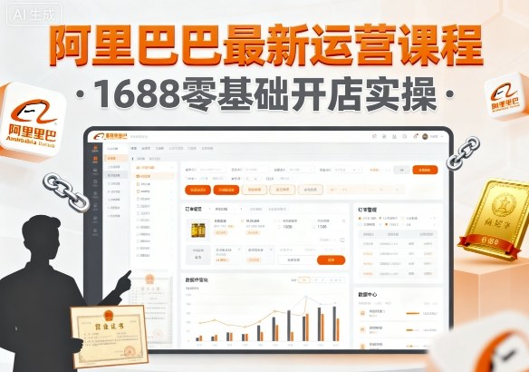 阿里巴巴最新运营课程，1688零基础开店实操网创-网赚-电商-tk-出海-AI-抖音-快手-小红书-视频号-玩法-创业-小程序-公众号-私域-s粉网创智库