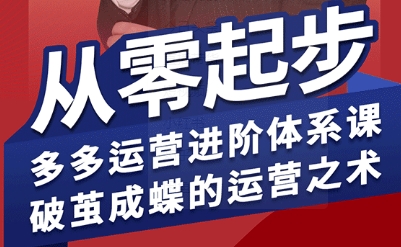 拼多多运营进阶系统课，从零起步，多多运营进阶体系课，破茧成蝶的运营之术(更新9月)网创-网赚-电商-tk-出海-AI-抖音-快手-小红书-视频号-玩法-创业-小程序-公众号-私域-s粉网创智库