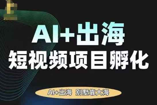AI·TikTok AI+出海短视频项目孵化，陪你从0-1借助AI实现出海变现网创-网赚-电商-tk-出海-AI-抖音-快手-小红书-视频号-玩法-创业-小程序-公众号-私域-s粉网创智库
