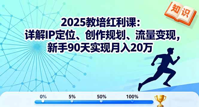 2025教培红利课：详解IP定位、创作规划、流量变现，新手90天实现月入20万网创-网赚-电商-tk-出海-AI-抖音-快手-小红书-视频号-玩法-创业-小程序-公众号-私域-s粉网创智库