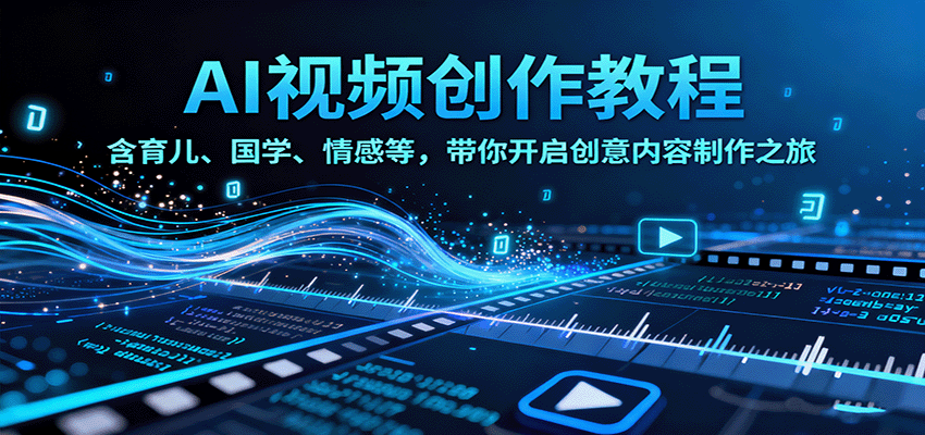 AI视频创富课,含育儿、国学、情感等,带你开启创意内容制作之旅 - 网创智库网创-网赚-电商-tk-出海-AI-抖音-快手-小红书-视频号-玩法-创业-小程序-公众号-私域-s粉网创智库