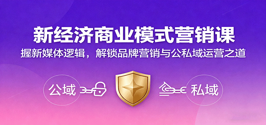 新经济商业模式营销课，握新媒体逻辑，解锁品牌营销与公私域运营之道 - 网创智库网创-网赚-电商-tk-出海-AI-抖音-快手-小红书-视频号-玩法-创业-小程序-公众号-私域-s粉网创智库