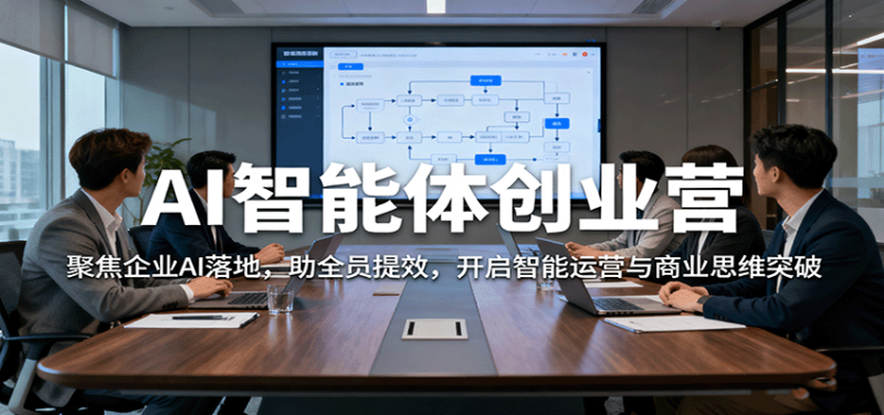 AI智能体创业营：聚焦企业AI落地，助全员提效，开启智能运营与商业思维突破网创-网赚-电商-tk-出海-AI-抖音-快手-小红书-视频号-玩法-创业-小程序-公众号-私域-s粉网创智库