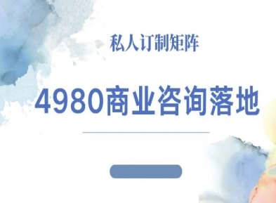 4980商业咨询师落地课程-ip运营高客单教程网创-网赚-电商-tk-出海-AI-抖音-快手-小红书-视频号-玩法-创业-小程序-公众号-私域-s粉网创智库