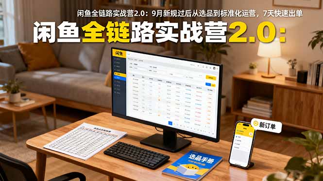 闲鱼全链路实战营2.0：9月新规过后从选品到标准化运营，7天快速出单网创-网赚-电商-tk-出海-AI-抖音-快手-小红书-视频号-玩法-创业-小程序-公众号-私域-s粉网创智库