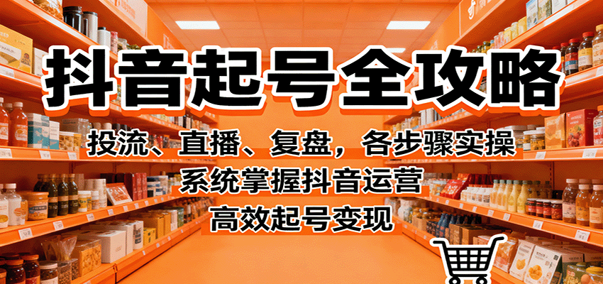 抖音起号全攻略，投流、直播、复盘，各步骤实操，系统掌握抖音运营，高效起号变现 - 网创智库网创-网赚-电商-tk-出海-AI-抖音-快手-小红书-视频号-玩法-创业-小程序-公众号-私域-s粉网创智库