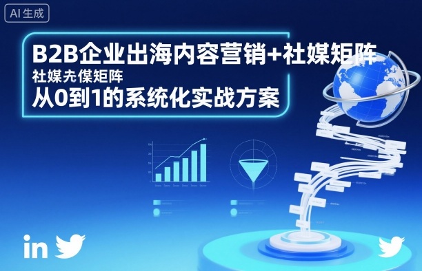 B2B企业出海内容营销+社媒矩阵，从0到1的系统化实战方案网创-网赚-电商-tk-出海-AI-抖音-快手-小红书-视频号-玩法-创业-小程序-公众号-私域-s粉网创智库